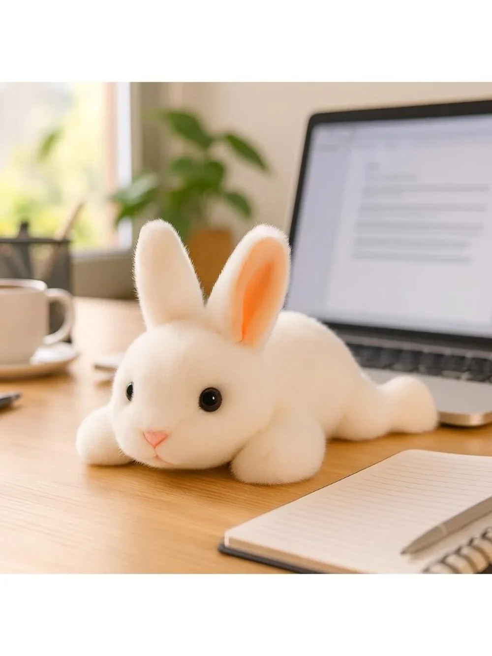 White Bunny Plush Stuffed Animal Cute Soft Rabbit Pocket Size Gift for Kids